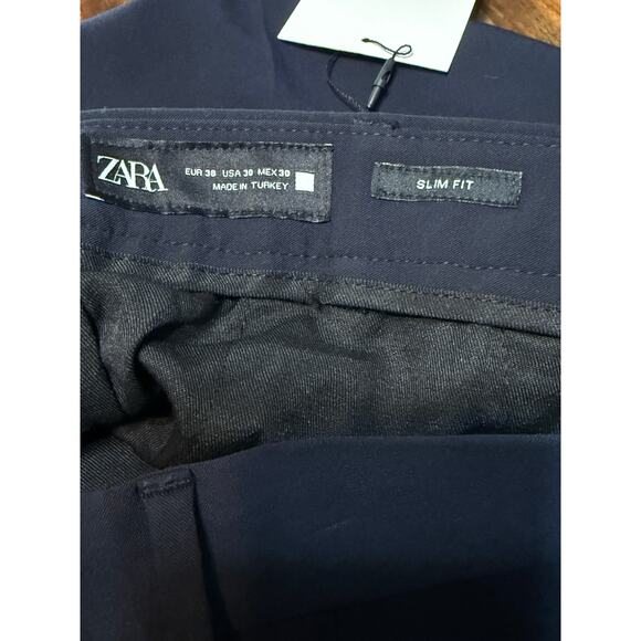 ZARA Slim Fit Dress Slacks Navy Men’s 30 NWT 33" Inseam - Picture 7 of 10